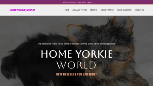 A screenshot of Homeyorkieworld.com