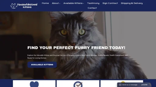 A screenshot of Houseofdestinedkittens.com