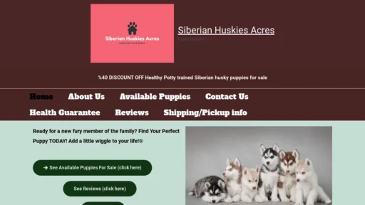 A screenshot of Huskyacres.net