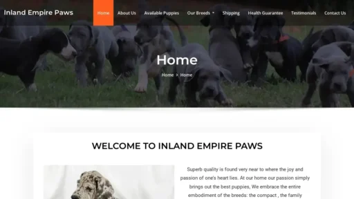 A screenshot of Inlandempirepaws.com