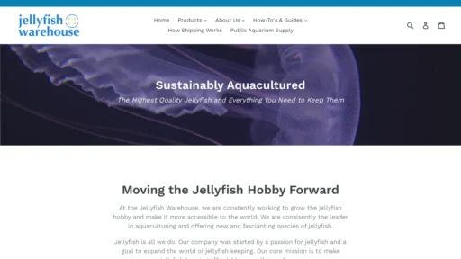 A screenshot of Jellyfishwarehouse.com