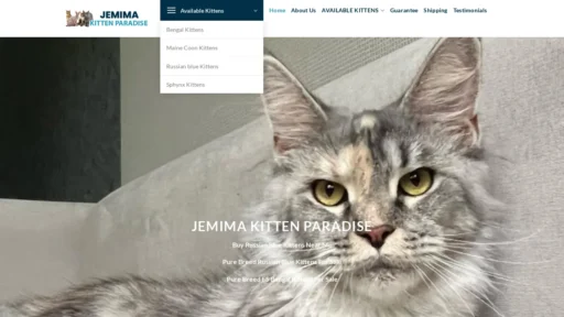 A screenshot of Jemimakittenparadise.com