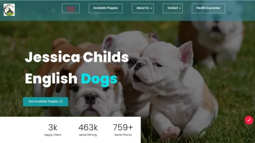 A screenshot of Jessicachildsenglishbulldogs.com
