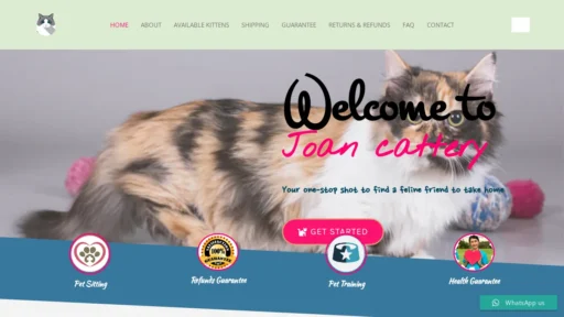 A screenshot of Joancattery.com