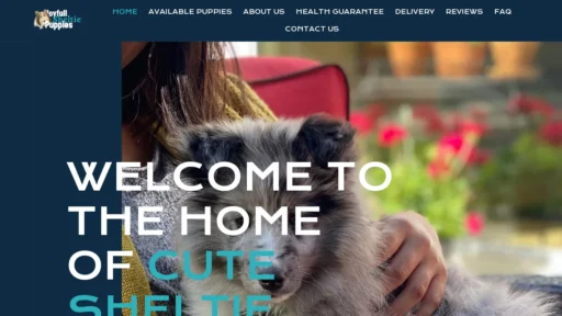 A screenshot of Joyfulsheltiepuppies.com