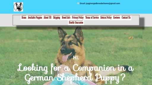 A screenshot of Joygivergsdbreederhome.com