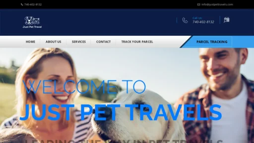 A screenshot of Justpettravels.com