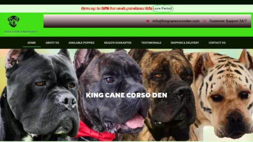 A screenshot of Kingcanecorsoden.com