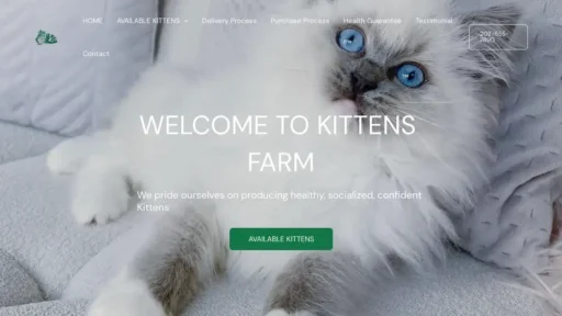 A screenshot of Kitten.adorablekittenfarm.com
