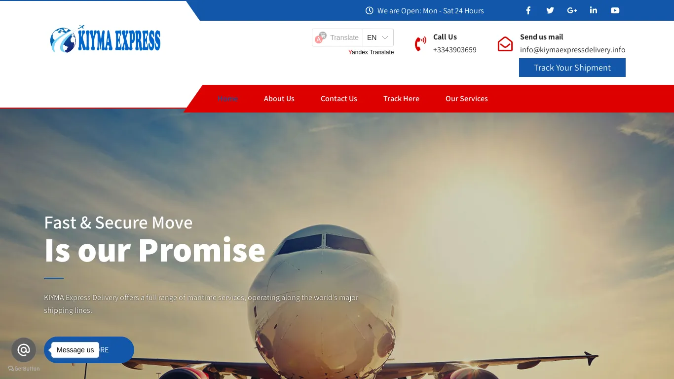 is KIYMA Express Delivery – Your Reliable Courier Partner legit? screenshot