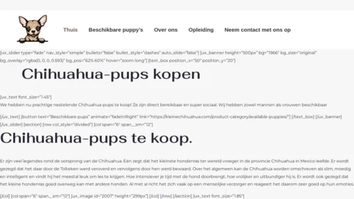 A screenshot of Kleinechihuahua.com