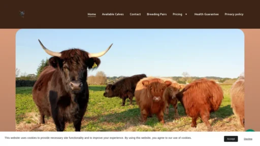 A screenshot of Lewisminiaturehighlandcalves.farm