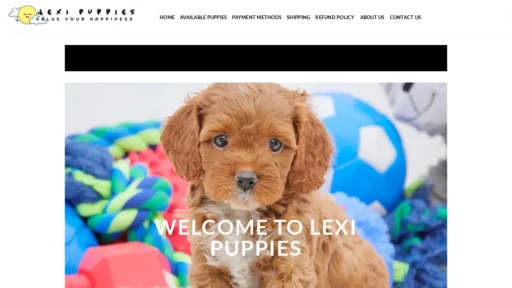 A screenshot of Lexipuppies.com