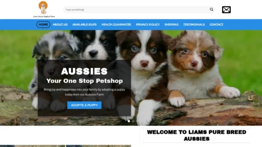 A screenshot of Liamsaussies.com