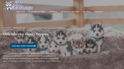 A screenshot of Linksiberianhuskypuppies.com