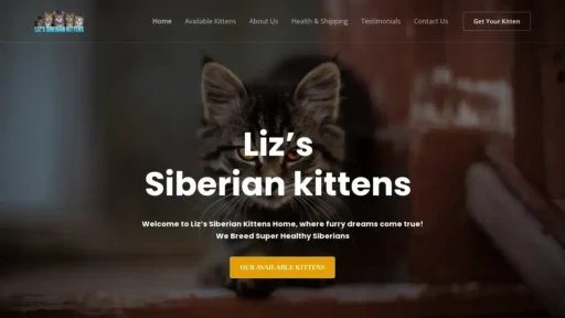 A screenshot of Lizssiberiankittens.com