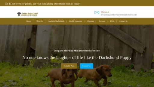 A screenshot of Longandshorthairminidachshunds.com