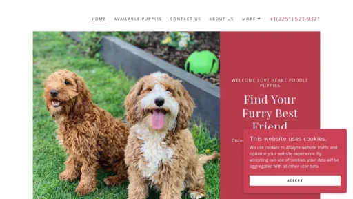 A screenshot of Loveheartpoodlepuppy.com