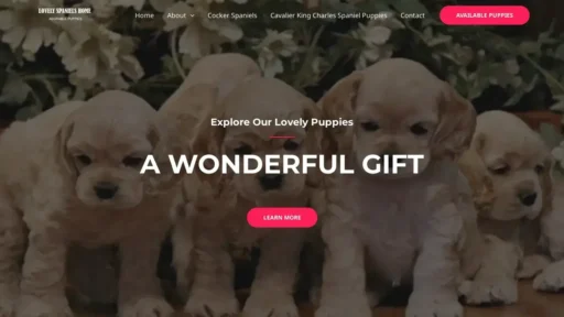 A screenshot of Lovelyhomespaniels.com