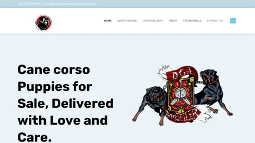 A screenshot of Lovinghomeofcanecorso.online