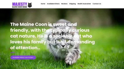 A screenshot of Majestymainecoonhome.com