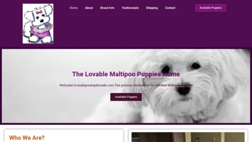 A screenshot of Maltipoodogsforsale.com