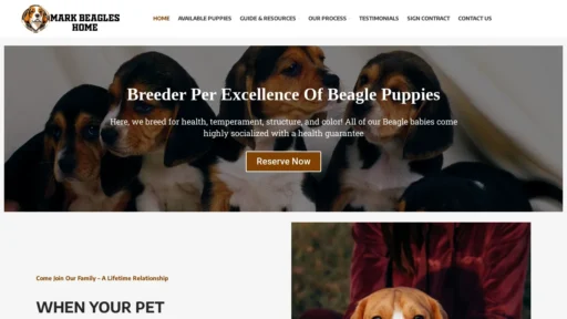 A screenshot of Markbeagleshome.com