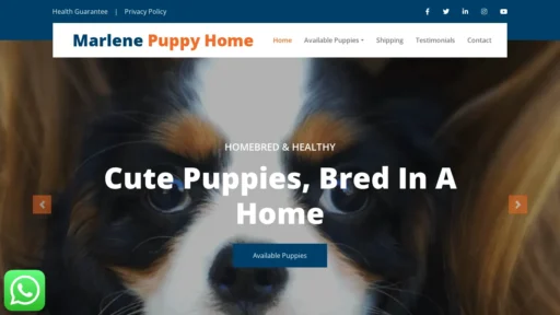A screenshot of Marlenespuppyhome.online
