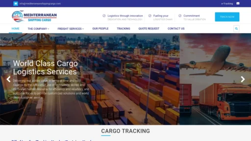 A screenshot of Mediterraneanshippingcargo.com