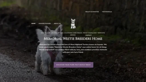 A screenshot of Memorialwestiebreedershome.com
