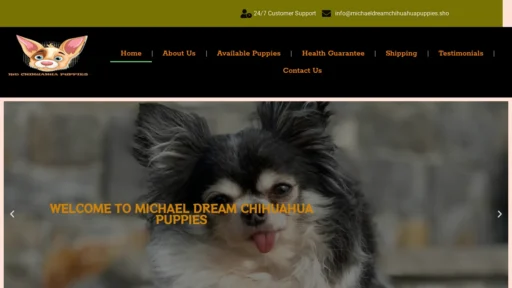 A screenshot of Michaeldreamchihuahuapuppies.shop
