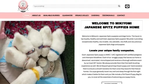A screenshot of Mikiyomijapanesespitz.com