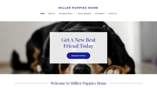 A screenshot of Millerpuppieshome.com
