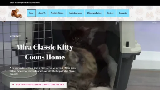 A screenshot of Miraclassiccoons.com