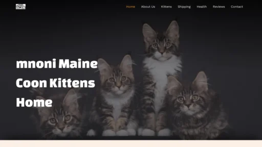 A screenshot of Mnonimainecoon.com