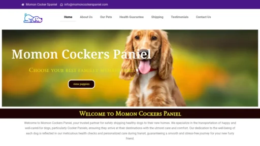 A screenshot of Momoncockerspaniel.com