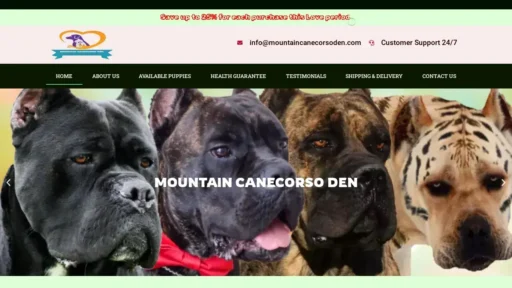 A screenshot of Mountaincanecorsoden.com