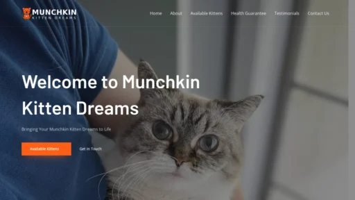 A screenshot of Munchkinkittendreams.com