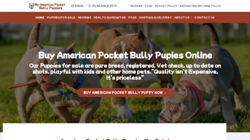 A screenshot of Myamericanpocketbullypuppies.com