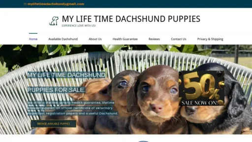 A screenshot of Mylifetimedachshund.com