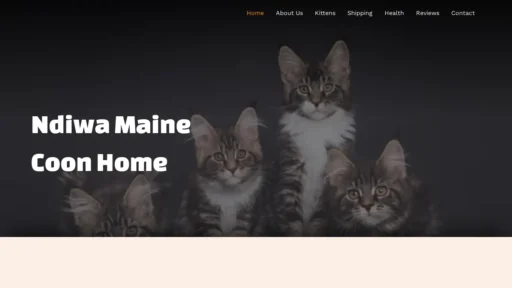 A screenshot of Ndiwamainecoonhome.com