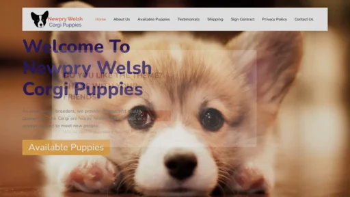 A screenshot of Newprywelshcorgipuppies.com