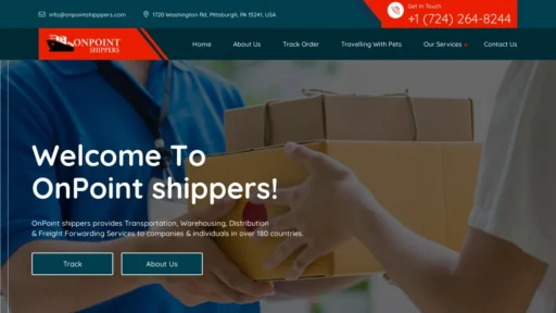 A screenshot of Onpointshipppers.com