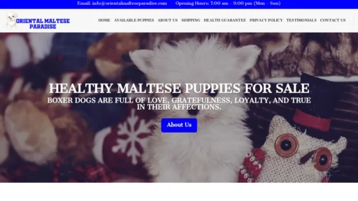 A screenshot of Orientalmalteseparadise.com