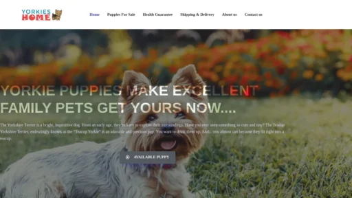 A screenshot of Pacyorkiepuppies.com