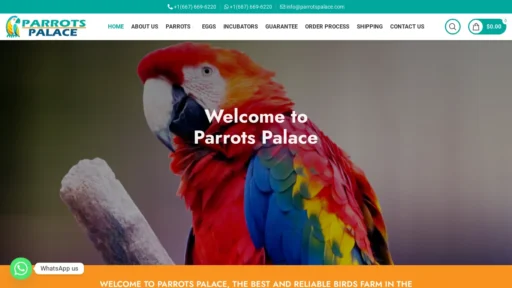 A screenshot of Parrotspalace.com