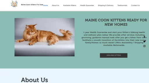 A screenshot of Passionmainecoonforsale.com