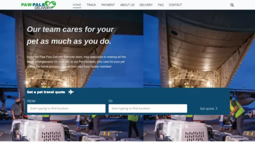 A screenshot of Pawpalsdelivery.com
