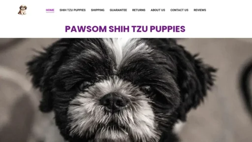 A screenshot of Pawsompuppieshome.com
