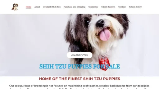 A screenshot of Pawsomshihtzupups.com